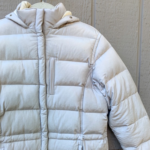 Ralph Lauren white gray insulated winter down snap zip closure puffer jacket - Picture 4 of 16